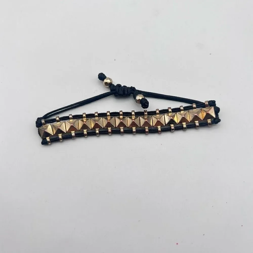 Stella & Dot Studded Adjustable Rocker Bracelet Friendship edgy concert festival
